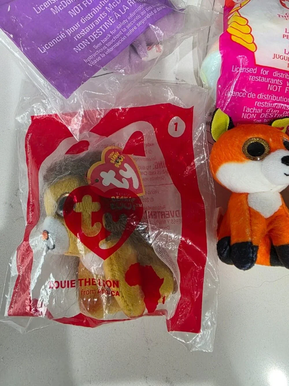 Lot of 7 TY Beanies 6 MCDonald's Happy Meal Toys 1 Teeny Ty Pocket